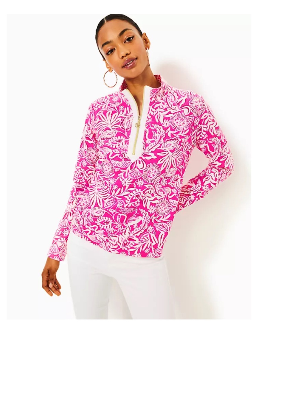 Lilly Pulitzer Ashlee Pullover Quarter-Zip Top size medium